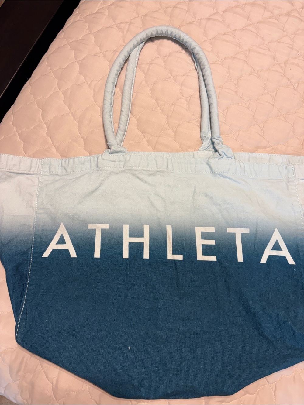 Athleta Ombre Light Blue to Deep Blue Canvas Tote